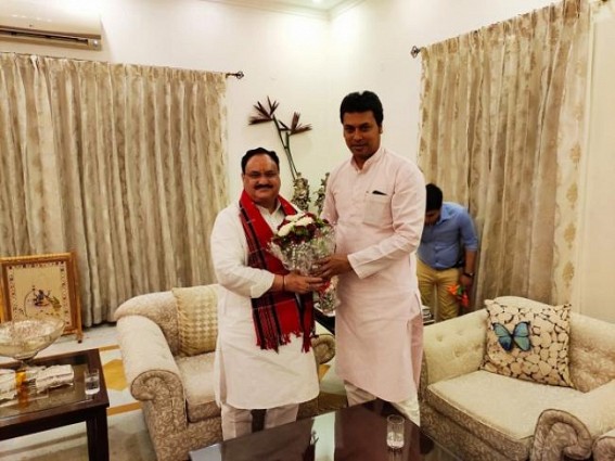 Tripura BJP supremo congratulates National BJP's new Working President Tripura BJP supremo congratulates National BJP's new Working President